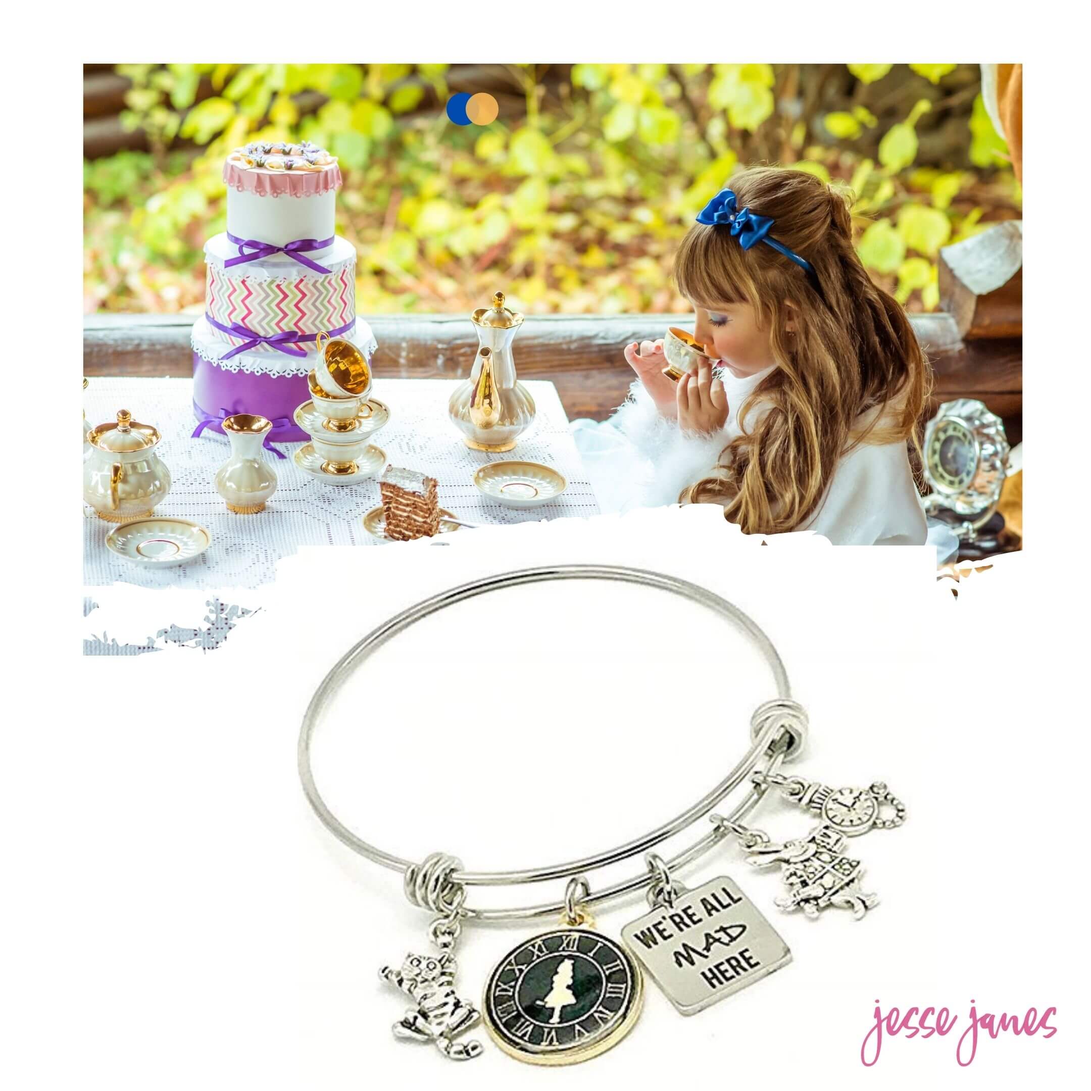 Alice in Wonderland Themed Charm Bracelet