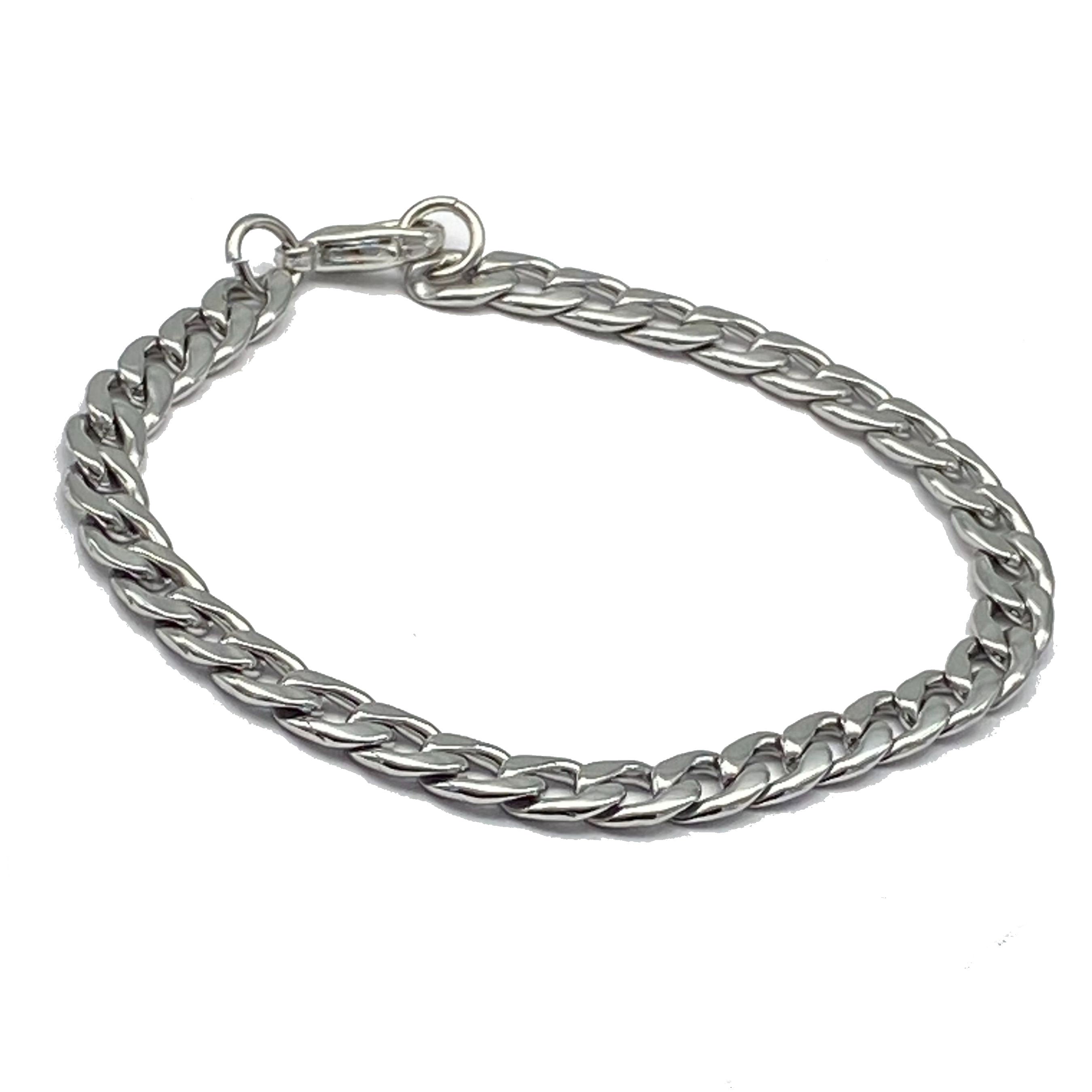 Masculine Style Wide Curb Chain Bracelet Stainless Silver for Men – CIVIBUY