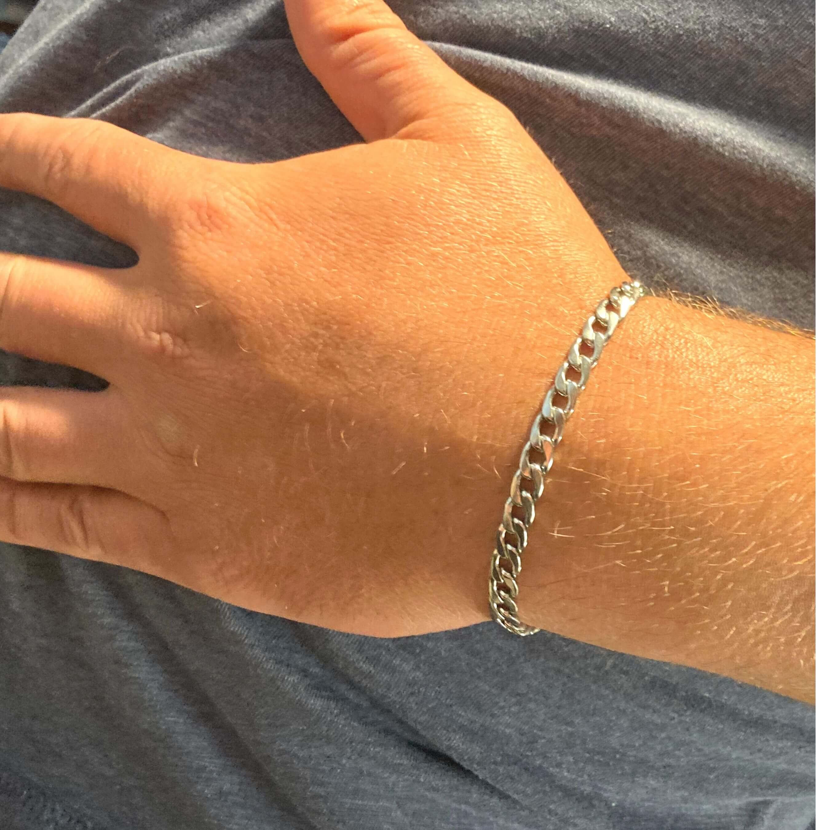 Men's Stainless Steel Reversible Curb Chain Bracelet